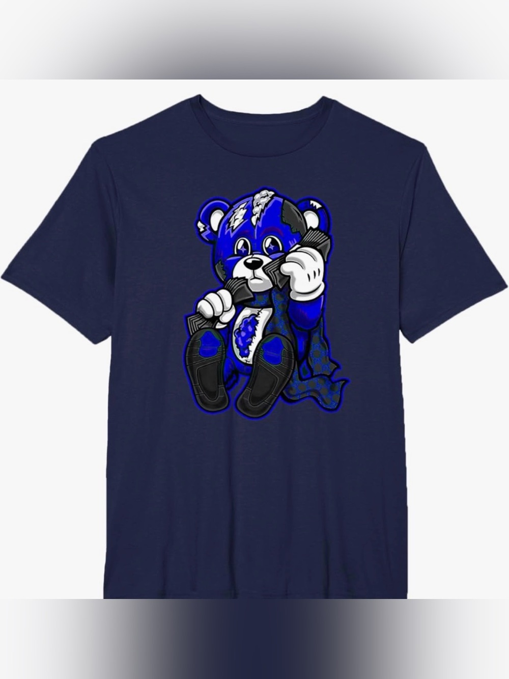 Navy Blue Teddy Bear Graphic Tee